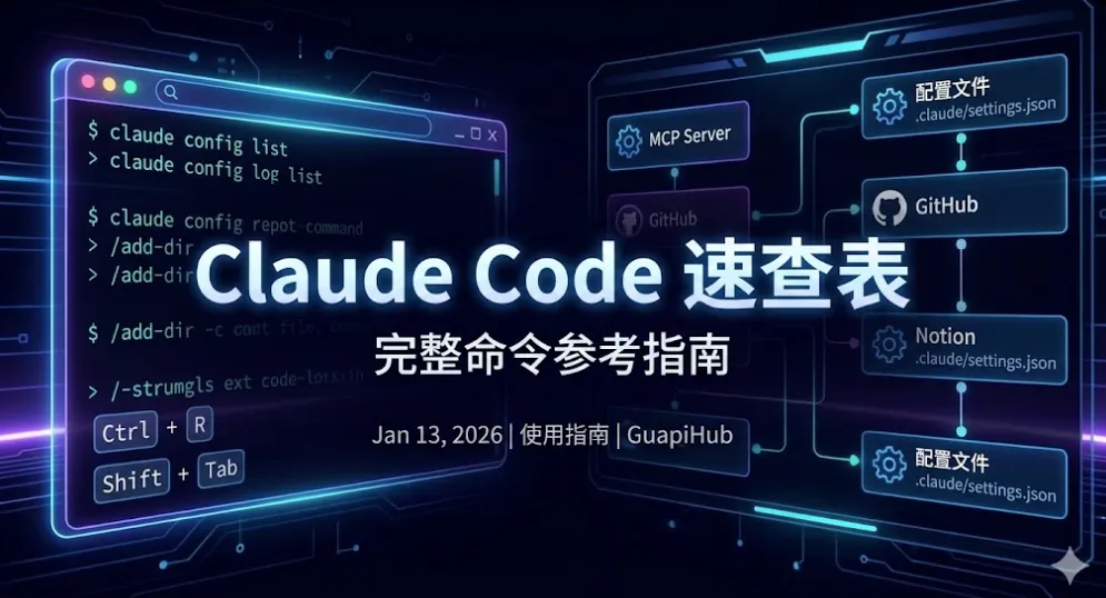 Claude Code 速查表：完整命令参考指南